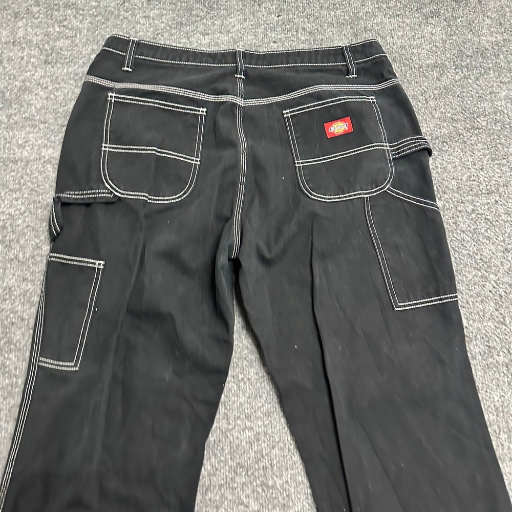 Dickies Carpenter Pants Womens Size 13/31 Black Contrast Stitch Cotton Utility